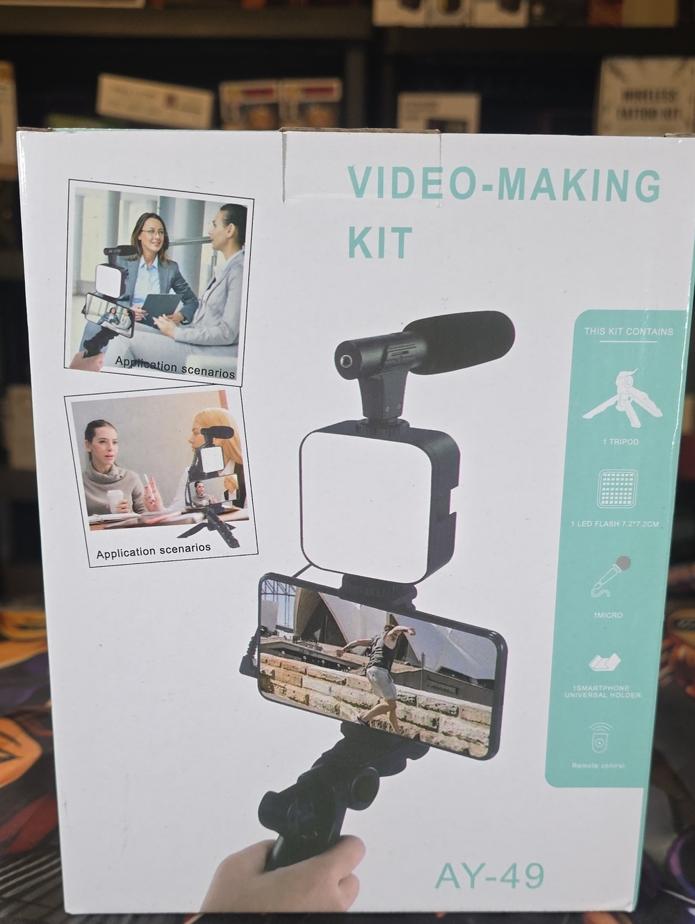 AY-49 Video-Making Kit – White Portable Phone Rig